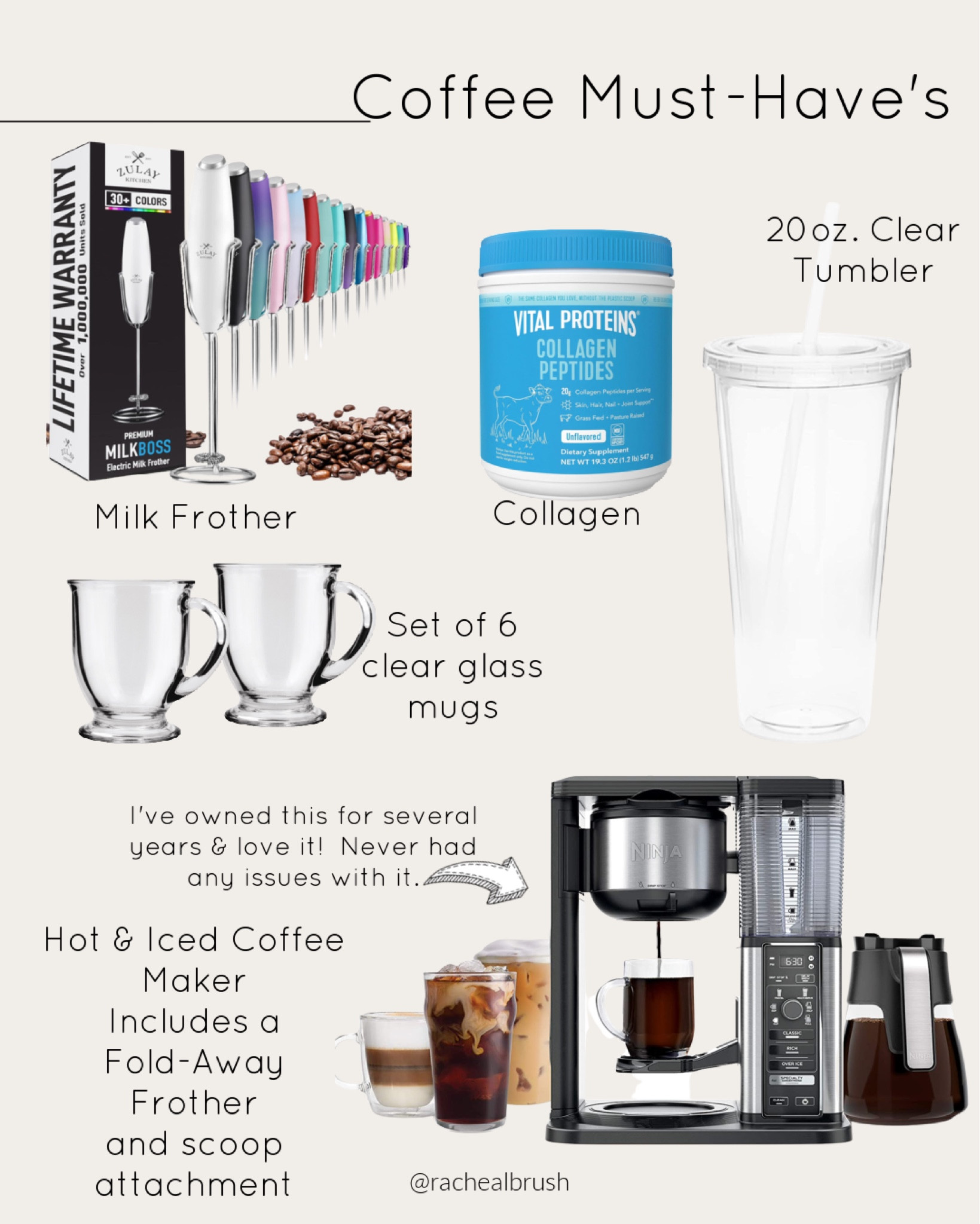 Coffee Must Have’s 
Coffee maker. Iced coffee maker. Collagen. Milk frother. Coffee mugs. Tumbler. Iced coffee tumbler. Clear coffee mugs  

#LTKxPrime #LTKhome #LTKsalealert