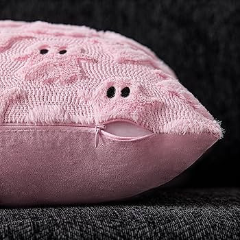 DFXSZ Halloween Pillow Covers 18x18 inch Set of 2 Pink Ghost Throw Pillow Cases Soft Plush Faux F... | Amazon (US)