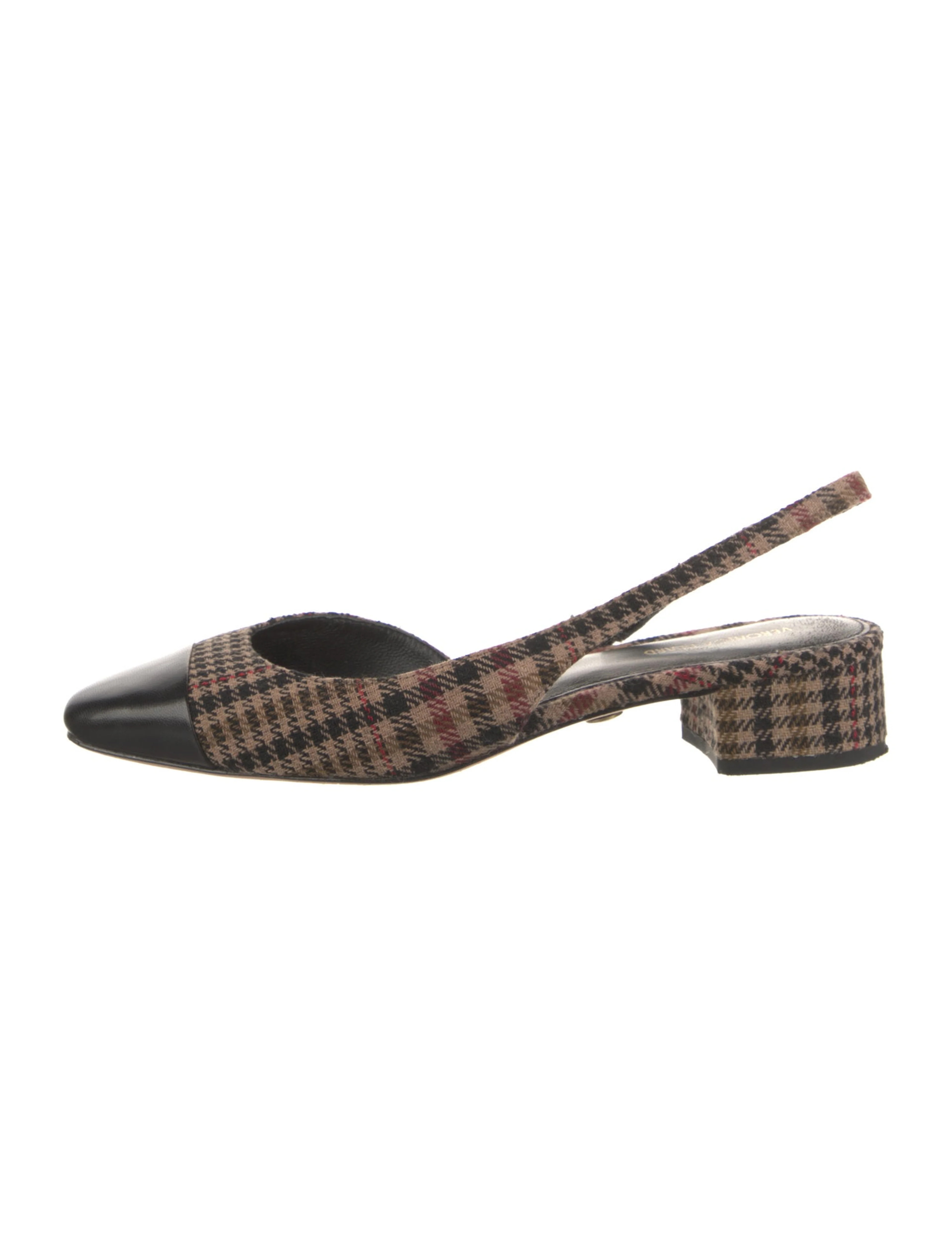 Tweed Houndstooth Print Slingback Pumps | The RealReal