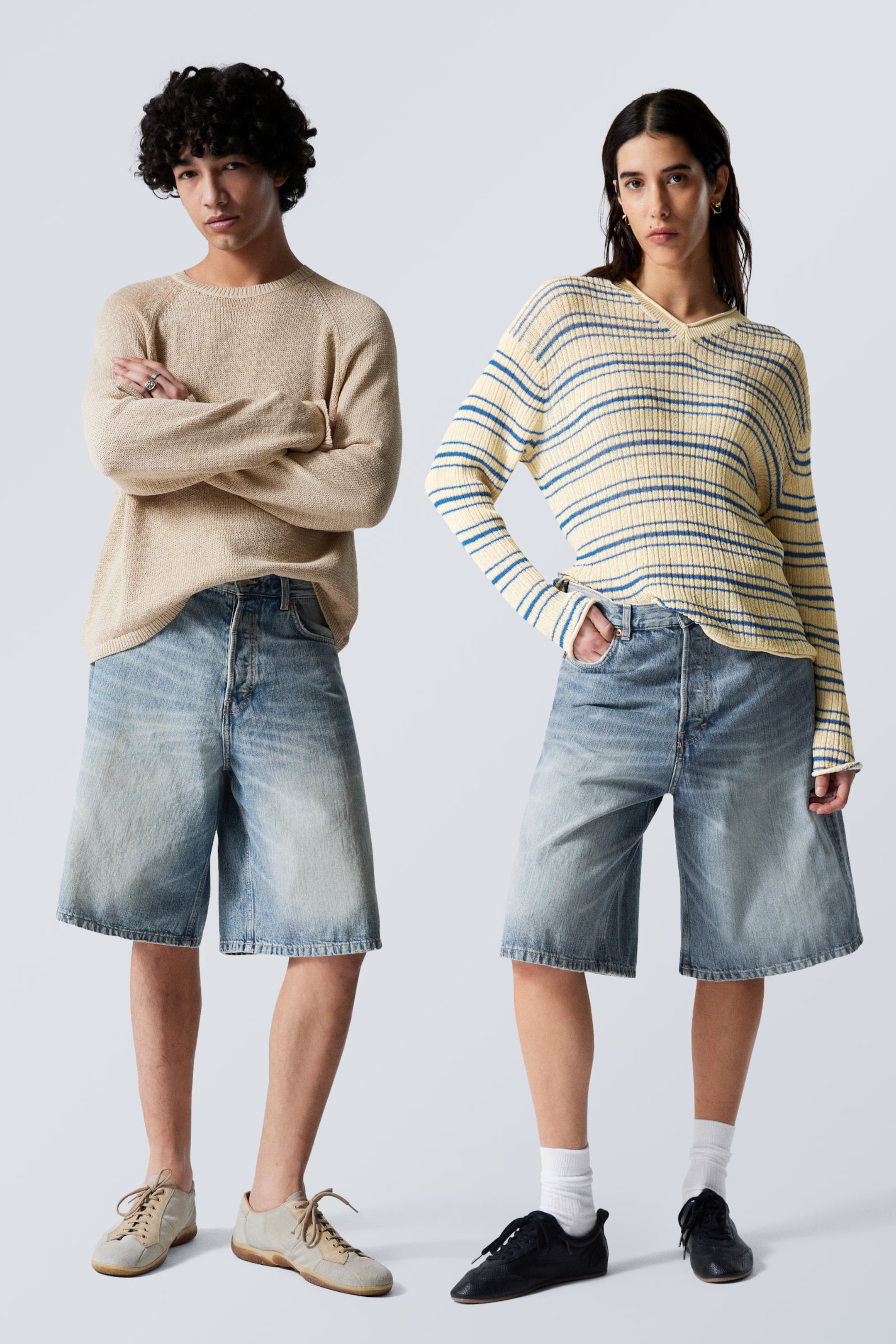 Astro Denim Loose Baggy Shorts | Weekday