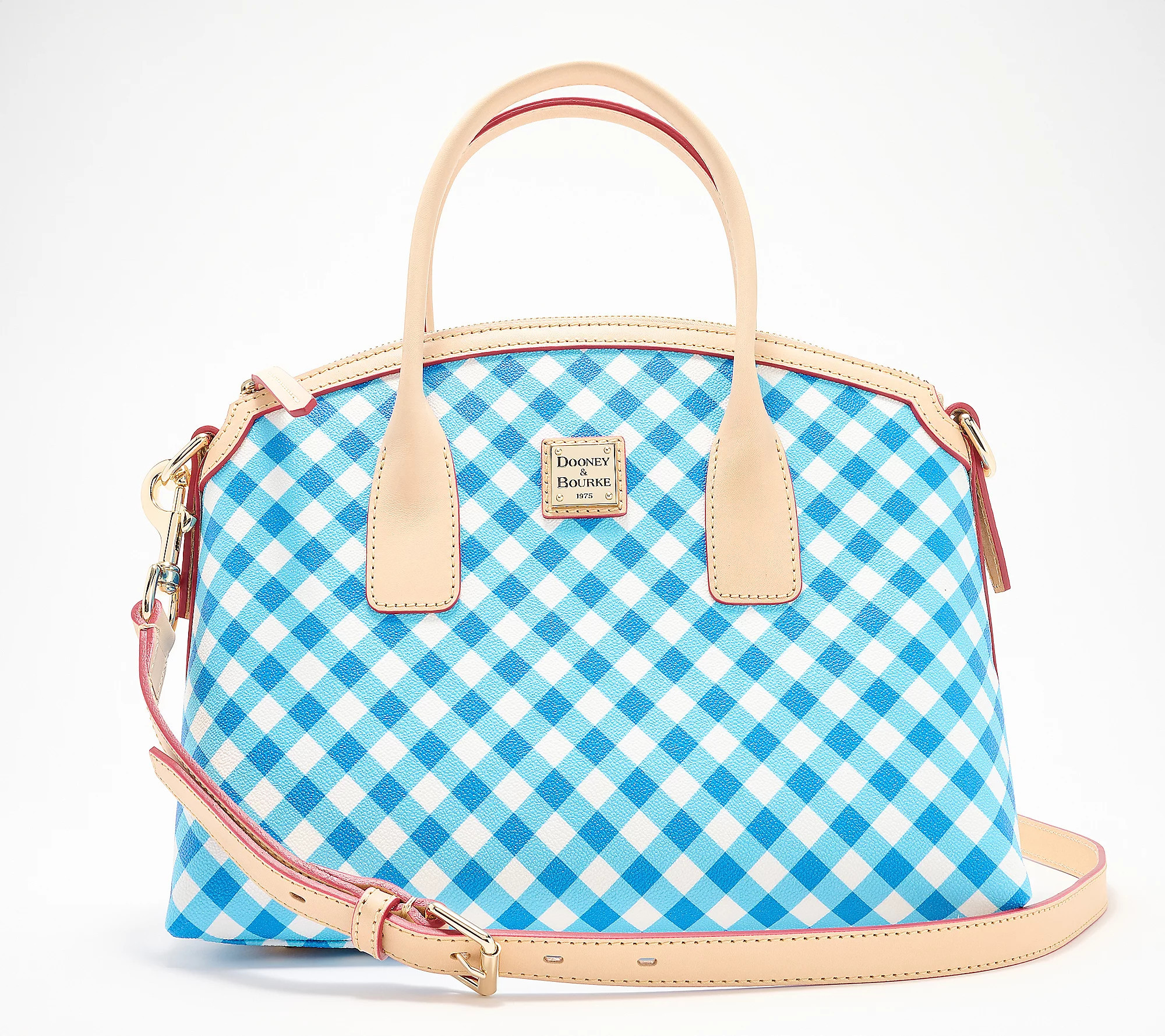 Dooney & Bourke Coated Cotton Gingham Domed Satchel | QVC