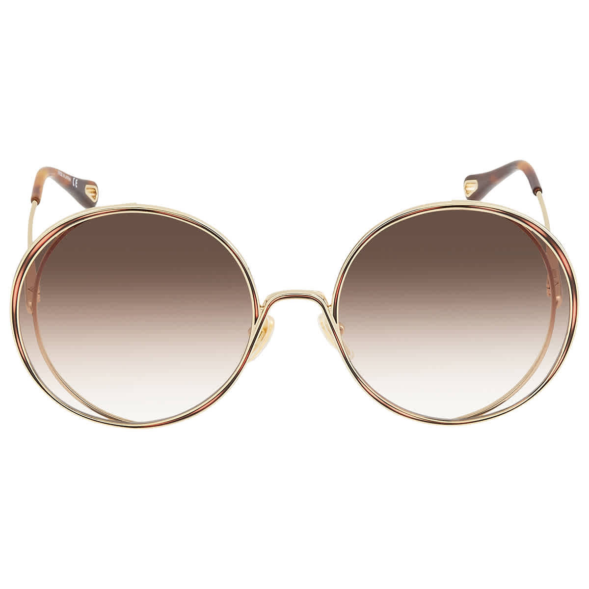 Chloe Brown Gradient Round Ladies Sunglasses CH0037SA 001 61 | Jomashop.com & JomaDeals.com