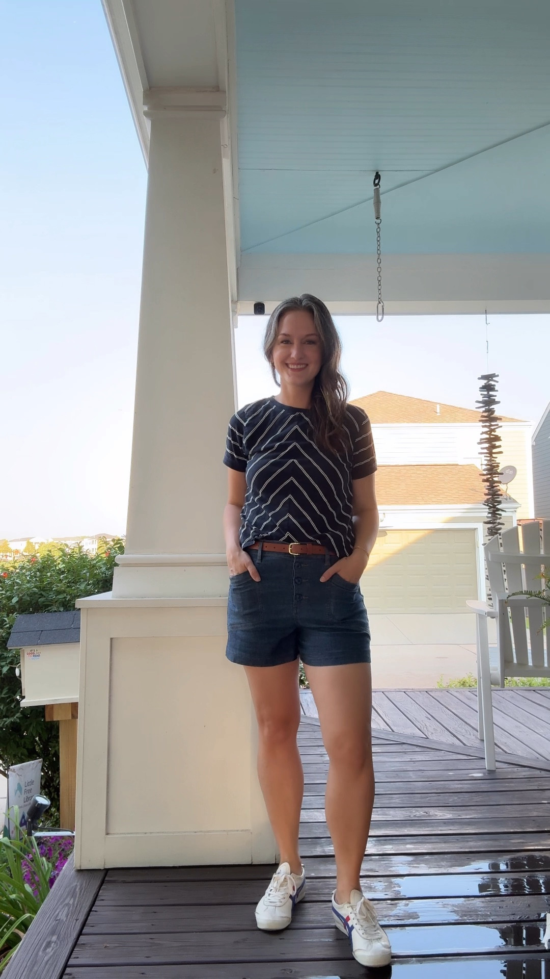 It’s a Wednesday in August, and the city mom is embracing classic comfort in denim shorts and her old favorite blue-and-white striped tee—because some things never go out of style. Her favorite sneakers are ready for whatever the day brings, from golf cart rides with Papa to impromptu art sessions with Gia. Her go-to gold hoops and signature herringbone chain add a hint of shine, while her new stack of permanent bracelets jangles softly as she scoops up her son, Miles, for their next adventure. Together with her parents, they head out for a fun field trip to Papa’s office, followed by a cozy afternoon cooking together in the kitchen. It’s a day full of small moments—painting, laughing, and making memories—where the simple joy of being together makes every second feel like pure magic. And in this outfit? She’s nailing it, effortlessly balancing family time with a dash of her signature style.

#LTKStyleTip #LTKTravel #LTKFamily