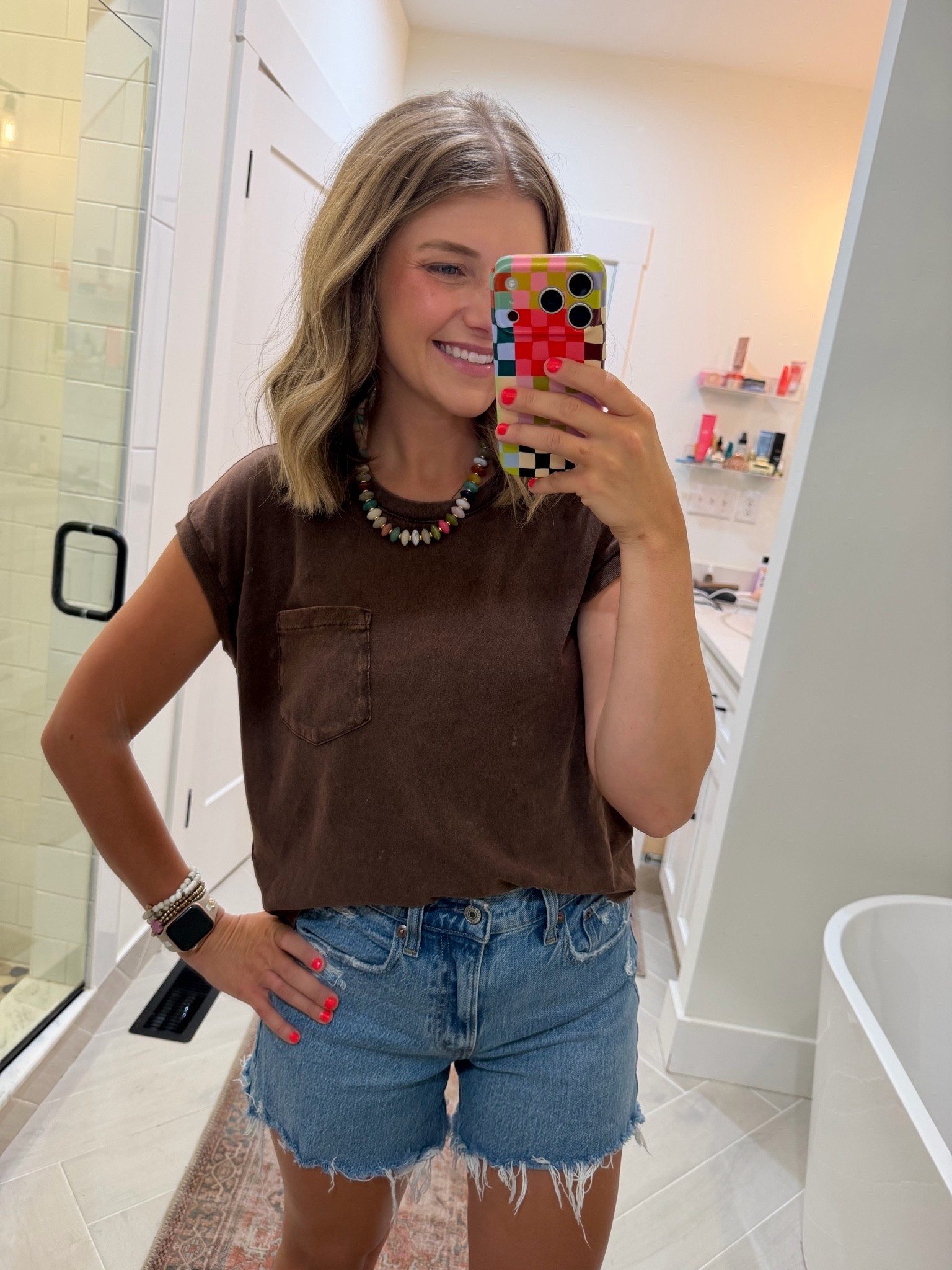 Obsessed with this Target top. It’s so comfy and can be worn so many different ways. 🤎 Also wearing this Amazon necklace on repeat.

#LTKmomlife #LTKPetite #LTKootd