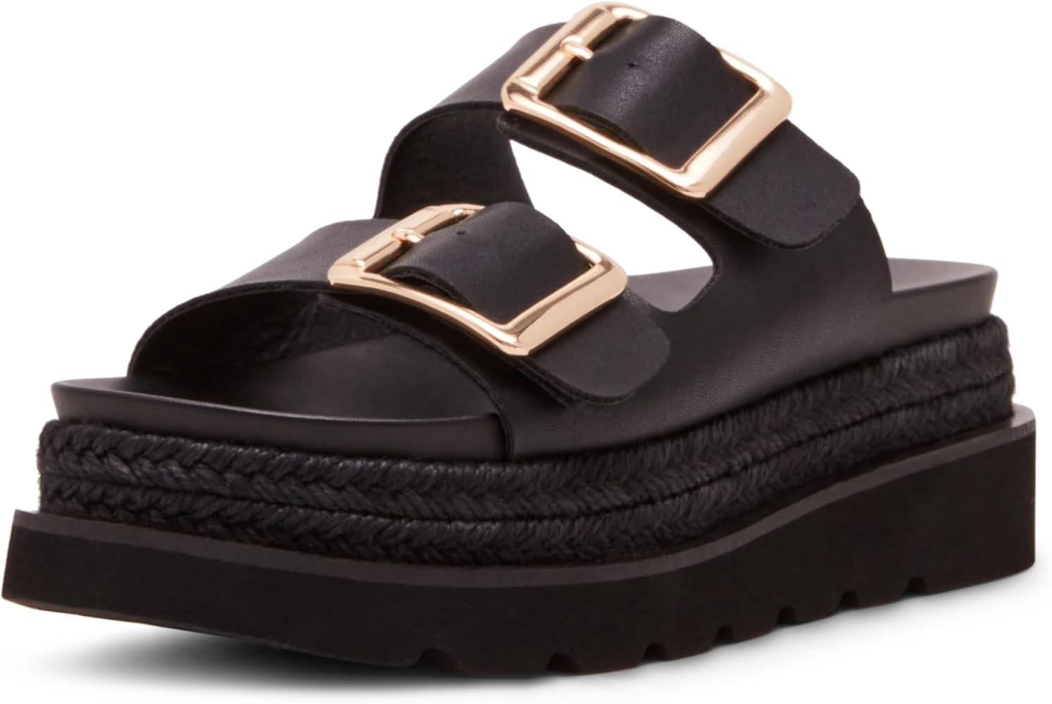 Amazon.com | Madden Girl Women's Mythicall Flat Sandal, Black/Bone Crochet, 9 | Flats | Amazon (US)