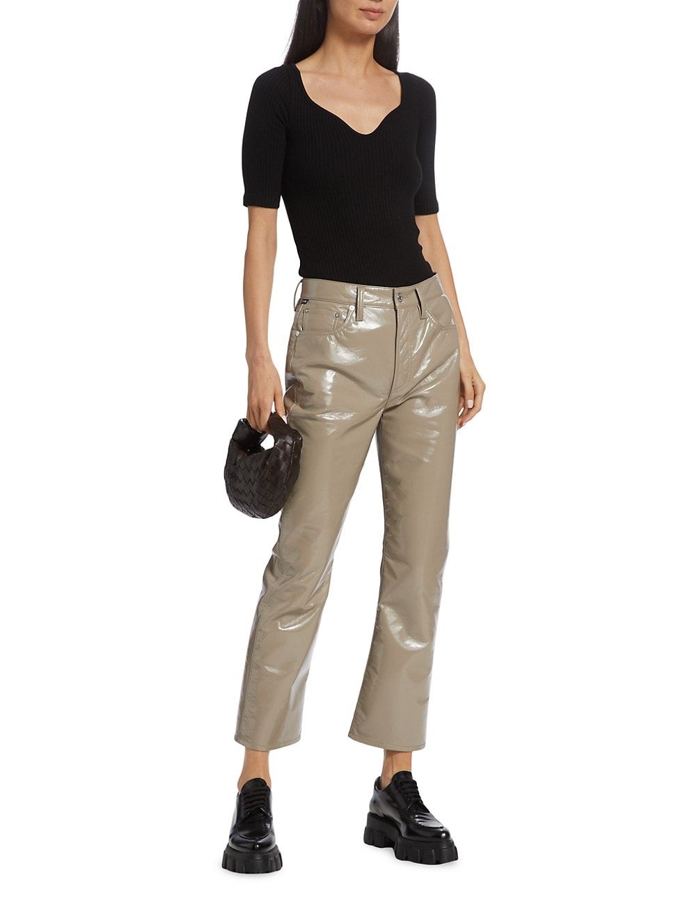 Isola Patent Leather Bootcut Pants | Saks Fifth Avenue