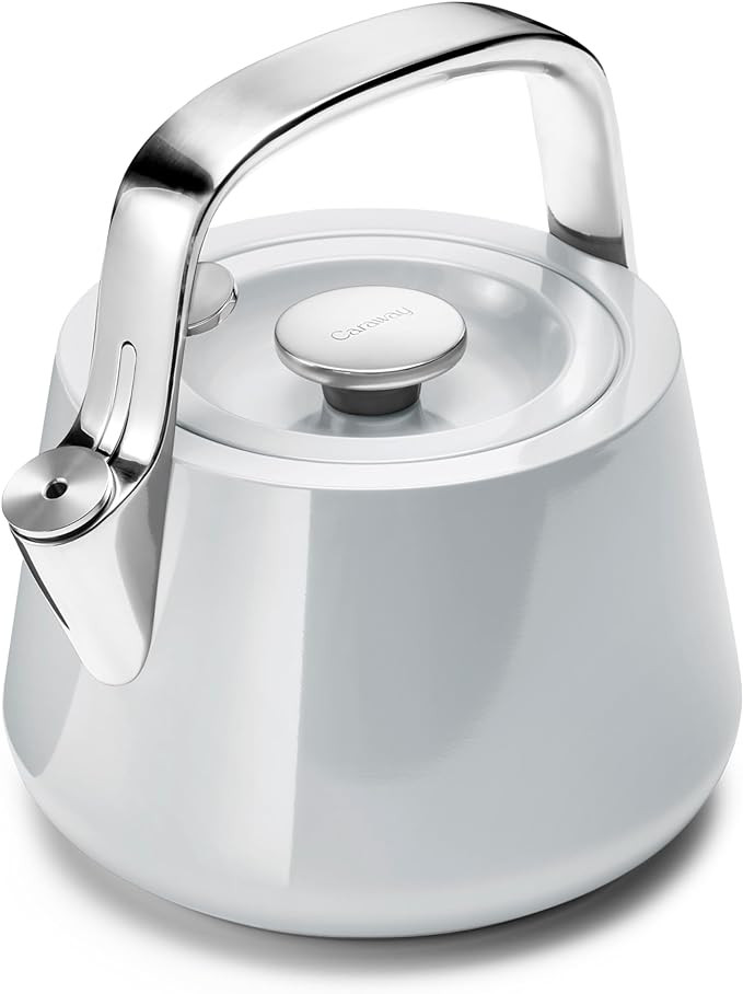 Caraway 2 Quart Whistling Tea Kettle - Durable Stainless Steel Tea Pot - Fast Boiling, Stovetop A... | Amazon (US)