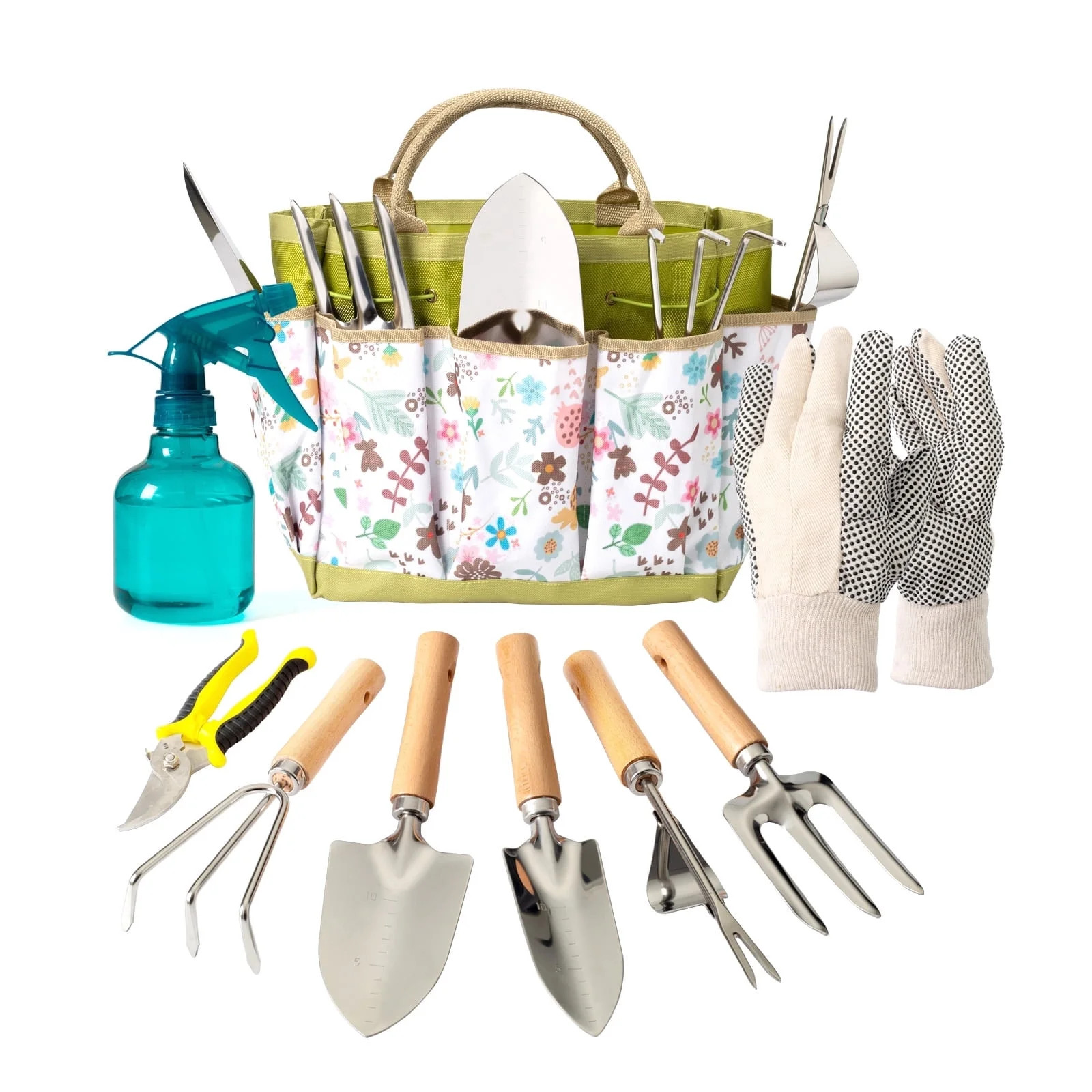 Bamworld 9-Piece Gardening Tools Set with Heavy Duty Rust-Proof Stainless Steel and Organizer Ide... | Walmart (US)