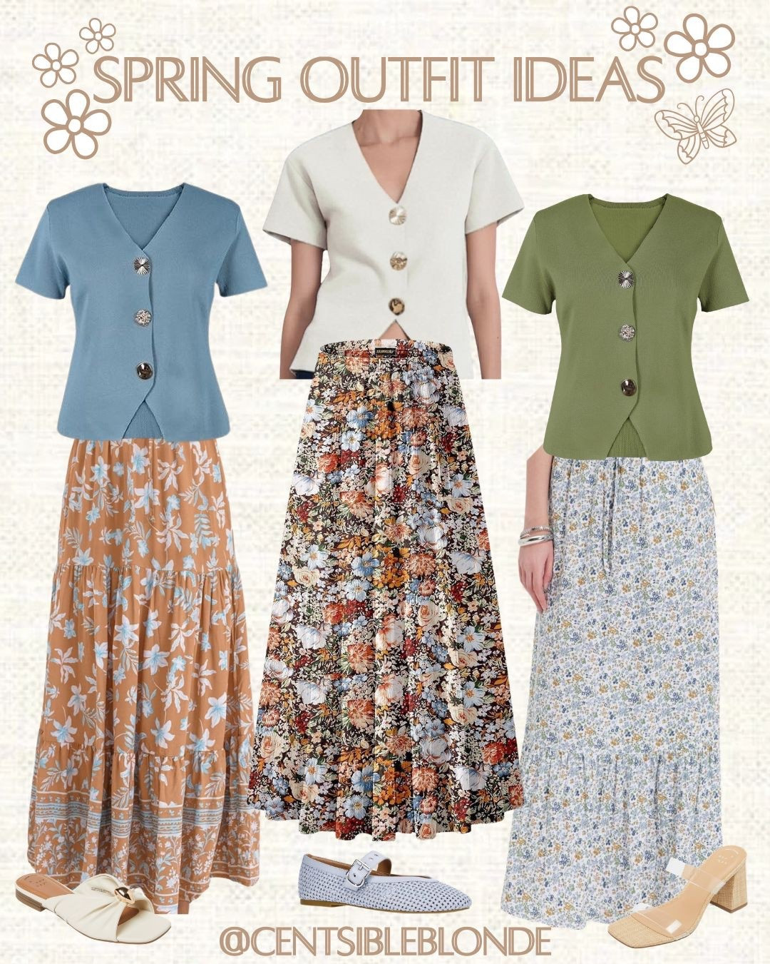 Spring style, spring outfit, Amazon outfit, Amazon style, maxi skirt, floral skirt, work skirt, church skirt, slide sandals, spring sandals, Mary Jane flats, short sleeve top

#LTKMidsize #LTKootd #LTKSeasonal