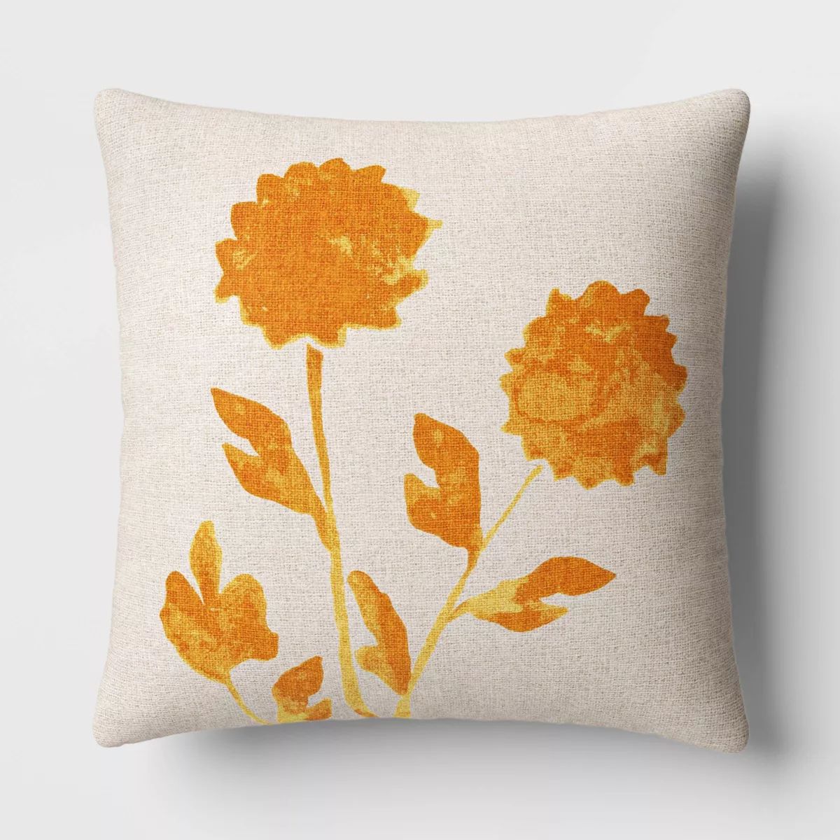 Botanical Square Throw Pillow Cream/Gold - Threshold™ | Target