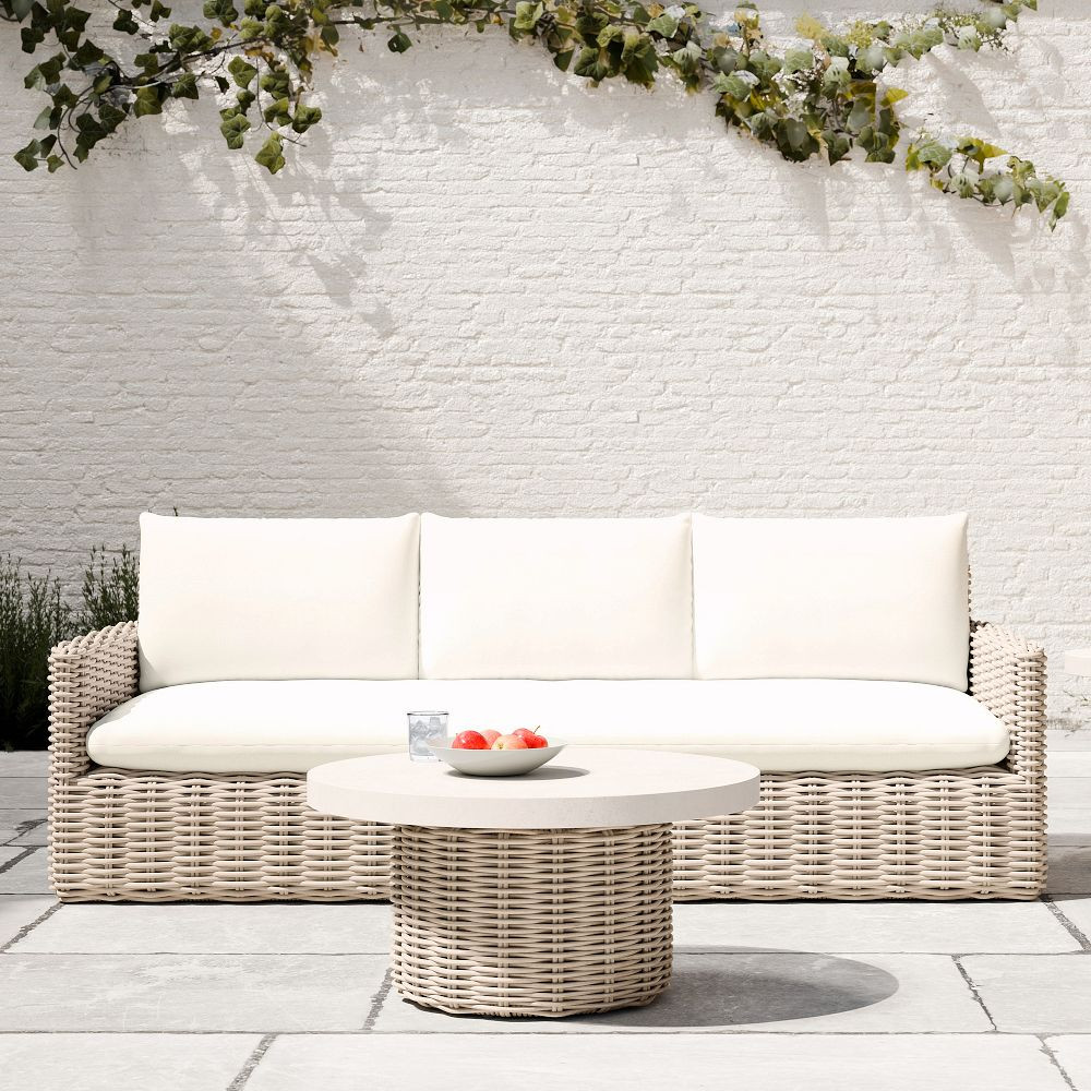 Westport Wicker Slim Profile Outdoor Sofa (68"–85") | West Elm (US)