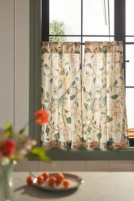 Hattie Cotton Floral Printed Café Curtains, Set of 2 | Anthropologie (US)