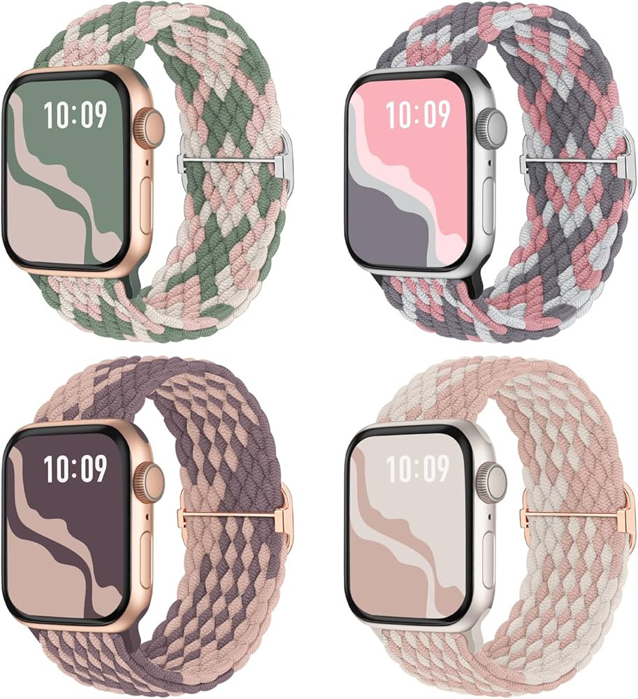 Braided Stretchy Solo Loop Compatible for Apple Watch Band 38mm 40mm 41mm 42mm 44mm 45mm 46mm 49m... | Amazon (US)