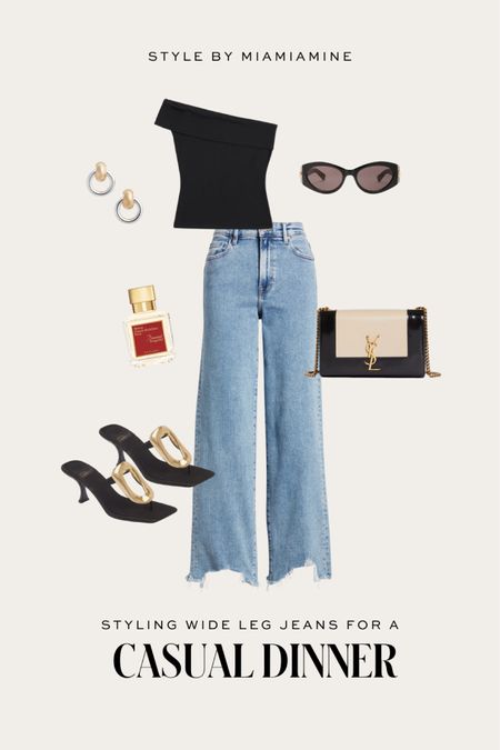 Chic summer outfit
Abercrombie off shoulder top under $50
Frayed hem wide Leg jeans
Jeffrey Campbell sandals
Gucci sunglasses 
Saint Laurent handbag 

#LTKFindsUnder100 #LTKFindsUnder50 #LTKStyleTip