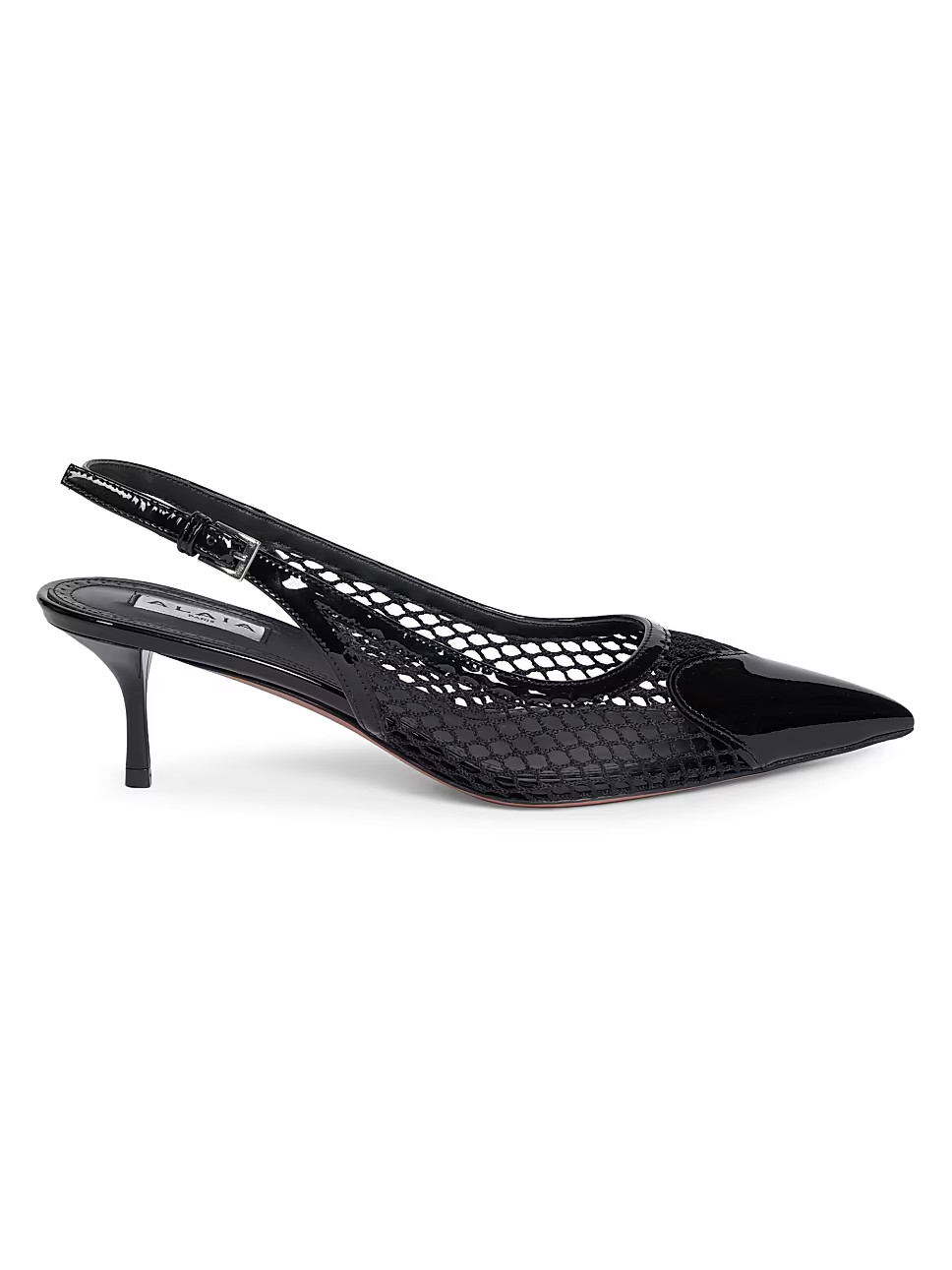 55MM Leather & Mesh Slingback Pumps | Saks Fifth Avenue