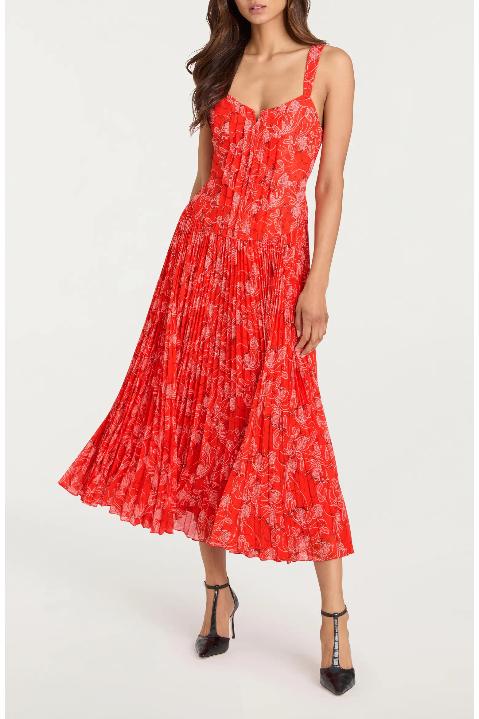 Botanical Floral Print Sleeveless Midi Dress (Women) | Nordstrom | Nordstrom