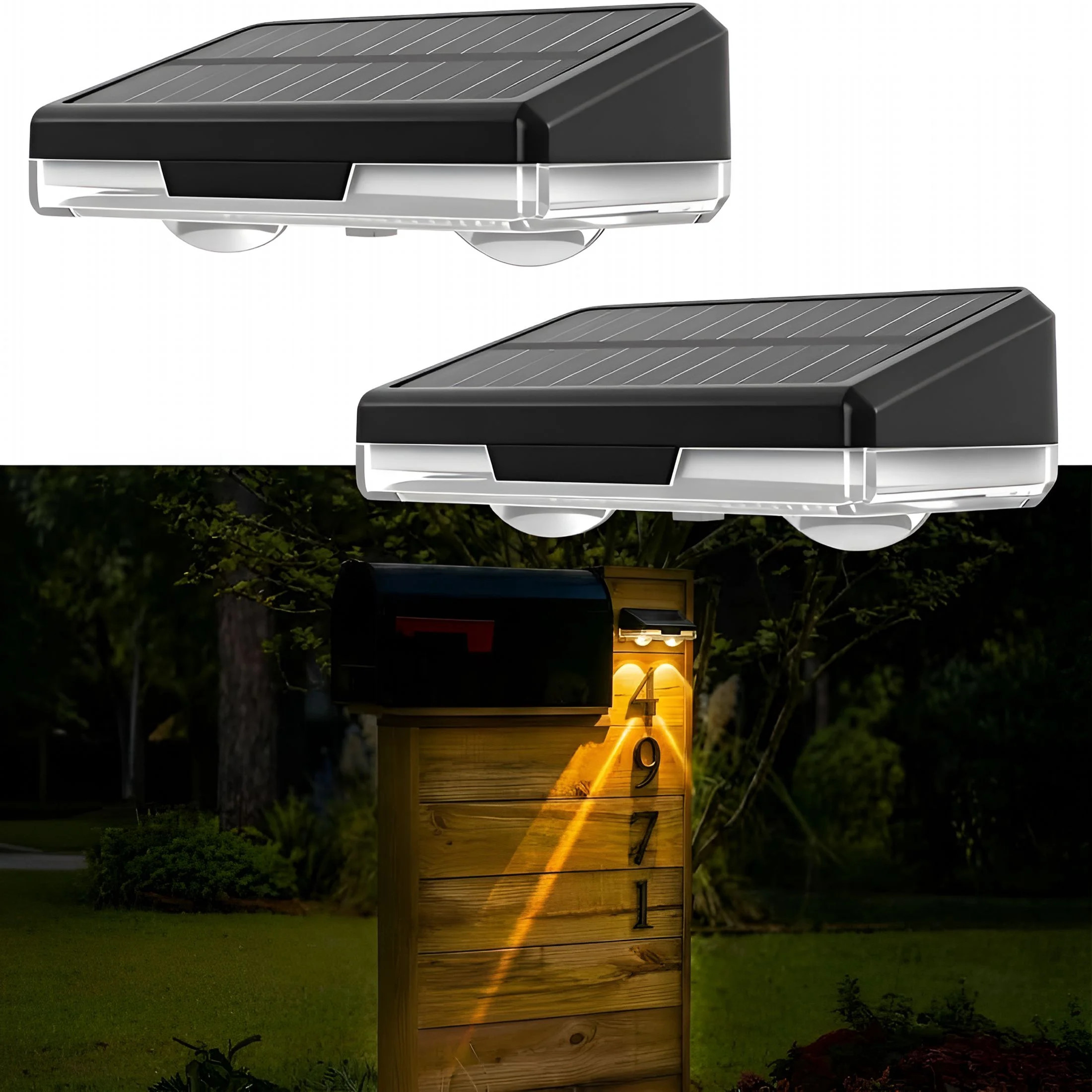 HIBIBUD Solar Mailbox Lights 2 Pack,Outdoor Waterproof House Number Light,Dusk to Dawn Address Le... | Walmart (US)