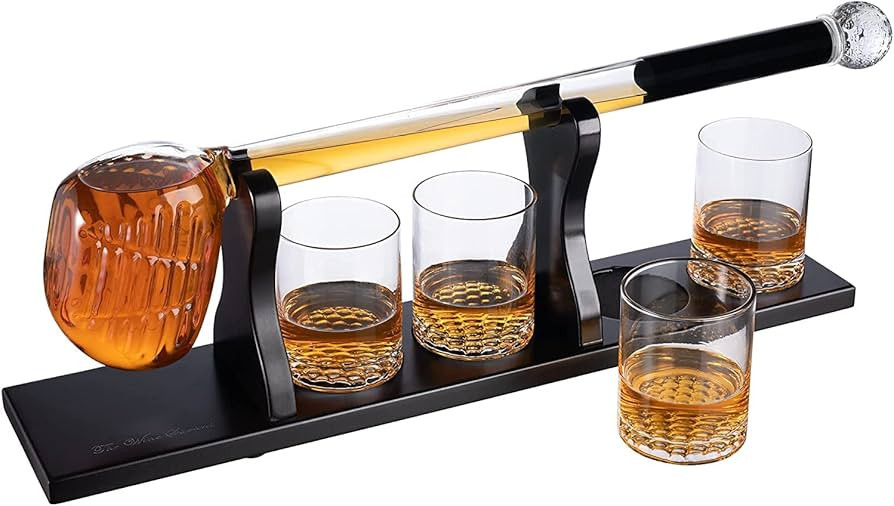 Golf Club Whiskey Decanter and 4 Liquor Glasses - Decanter & Glass Set - Golf Stick Gifts for Men... | Amazon (US)