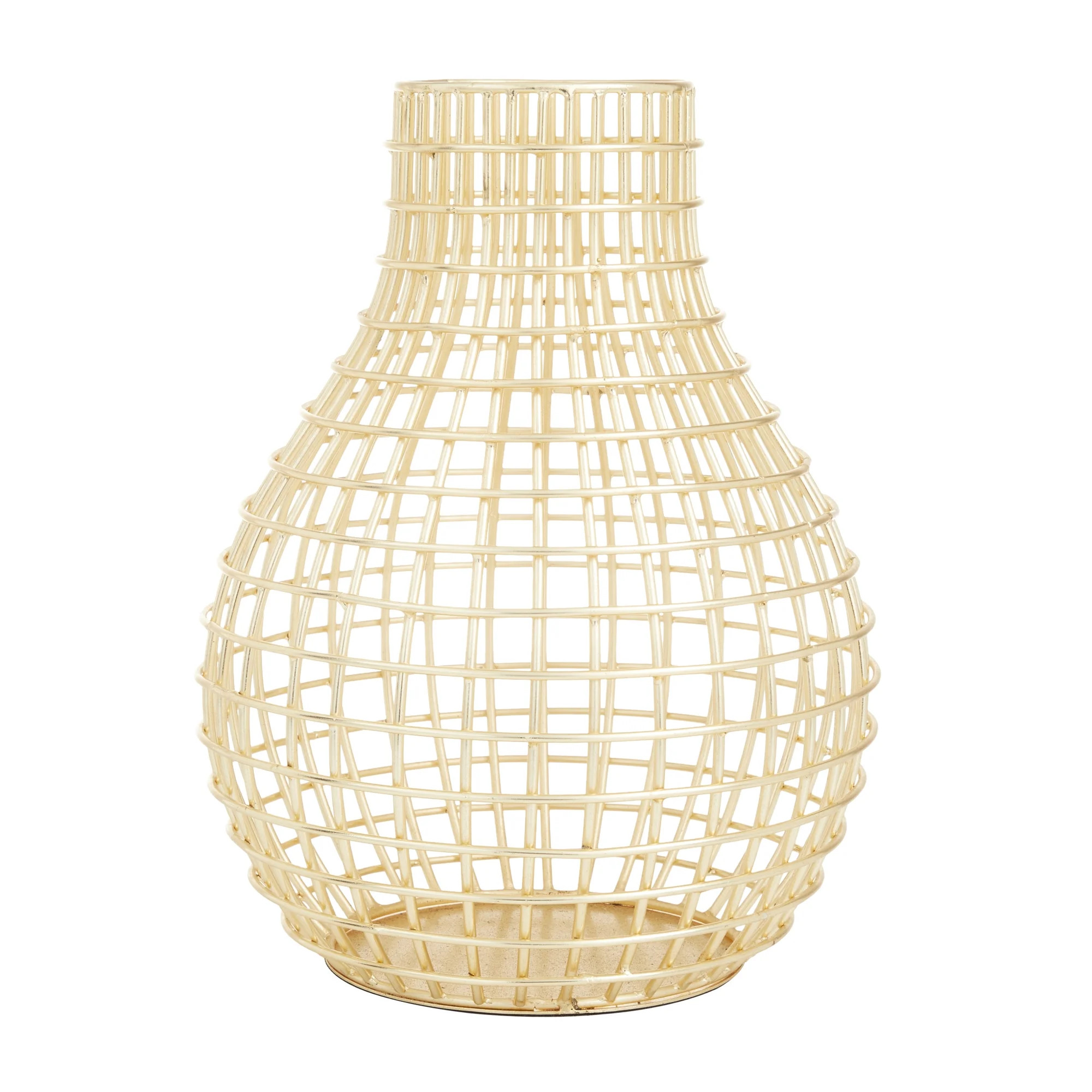 CosmoLiving by Cosmopolitan 10"W, 13"H Iron Modern Vase, Gold, 1-Piece | Walmart (US)