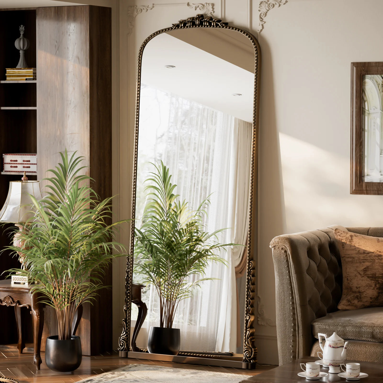 GRAHMCY 69"x28" Vintage Arched Full Length Mirror Floor Mirror, Antique Bronze | Walmart (US)