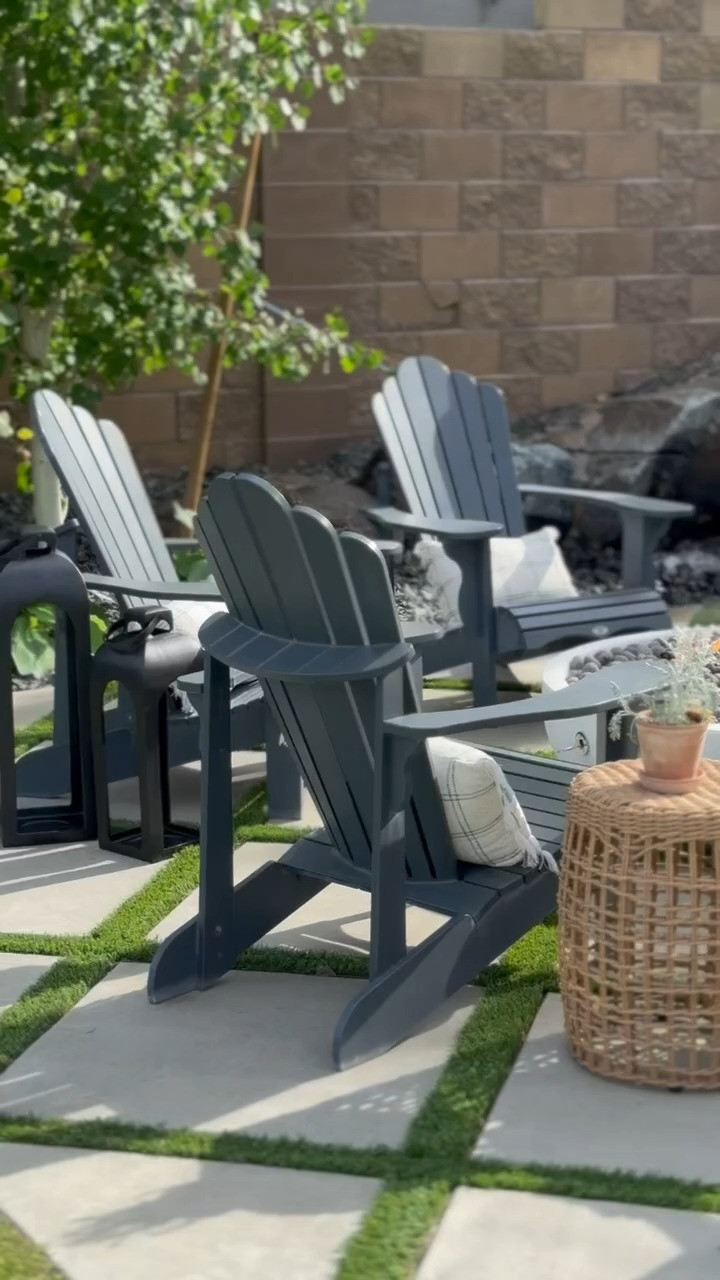 These chairs are perfect for sitting around the fire pit!

outdoor furniture, patio furniture, Adirondack chairs, fire pit 

 #LTKHome