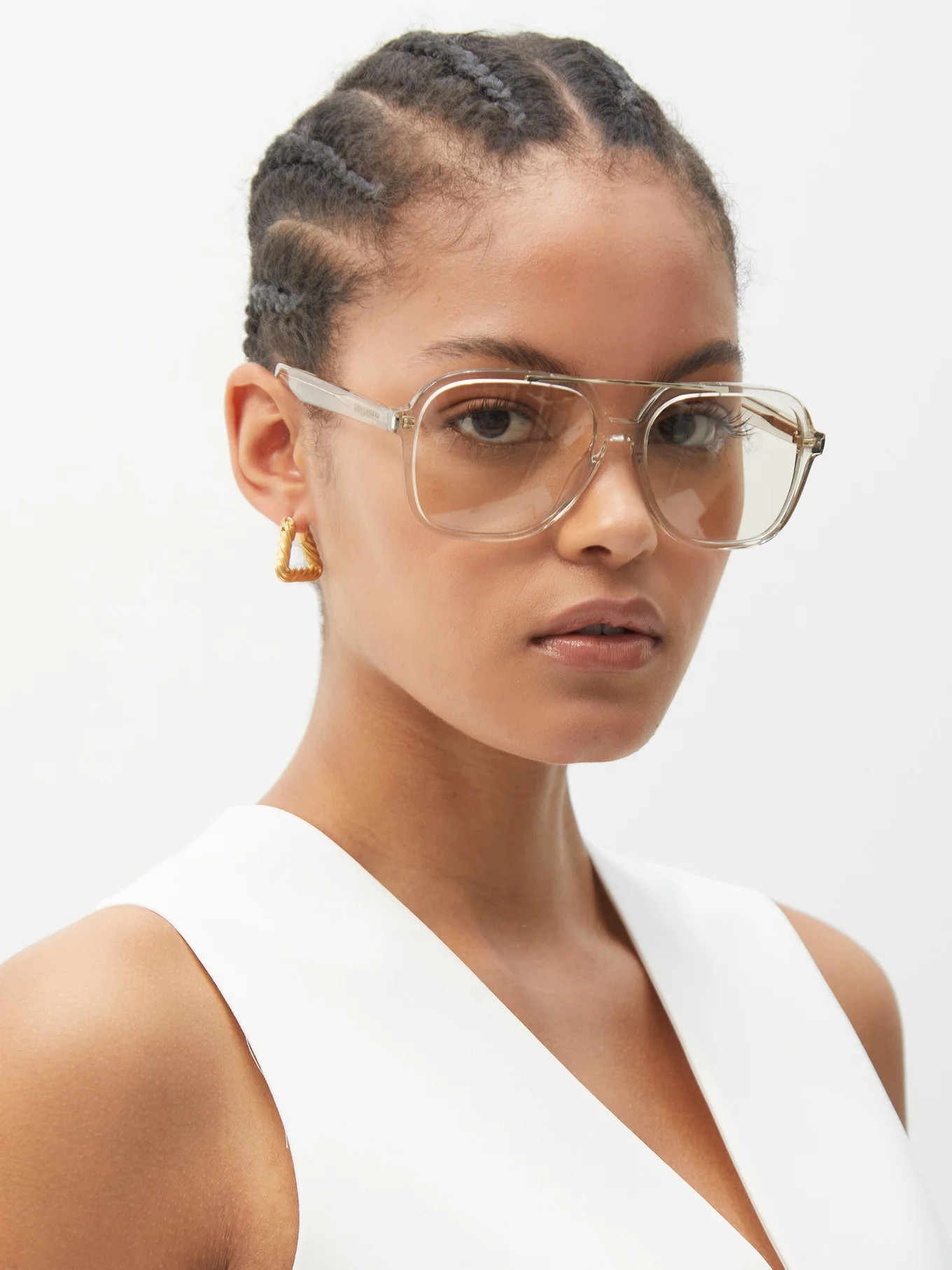 Aviator transparent acetate sunglasses | Matches (UK)