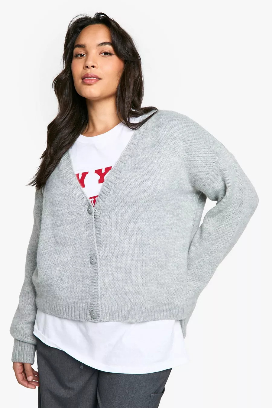 Plus Brushed oversized Cardigan | boohoo (US & Canada)