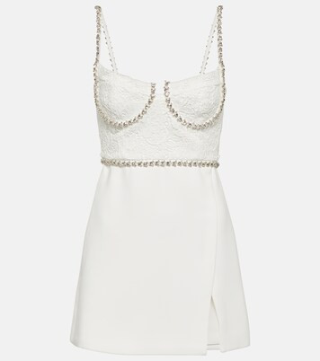 Lace and crêpe minidress | Mytheresa (US/CA)