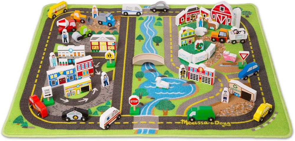 Melissa & Doug Deluxe Road Rug Play Set (FFP) Large | Amazon (US)