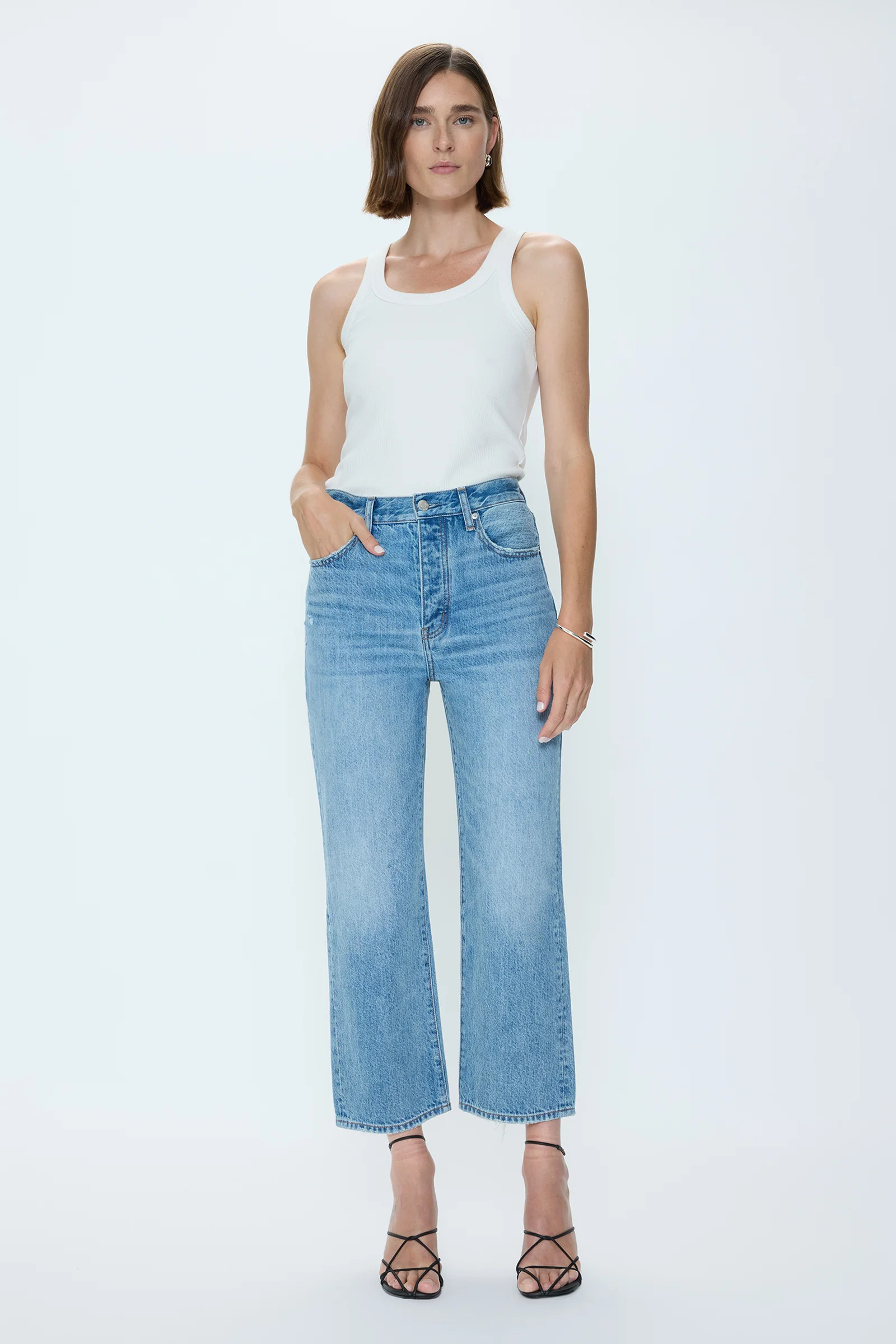 Cassie Crop Super High Rise Straight - Care Free P00016323-RL-CREFE / CARE FREE / 30 | Pistola Denim