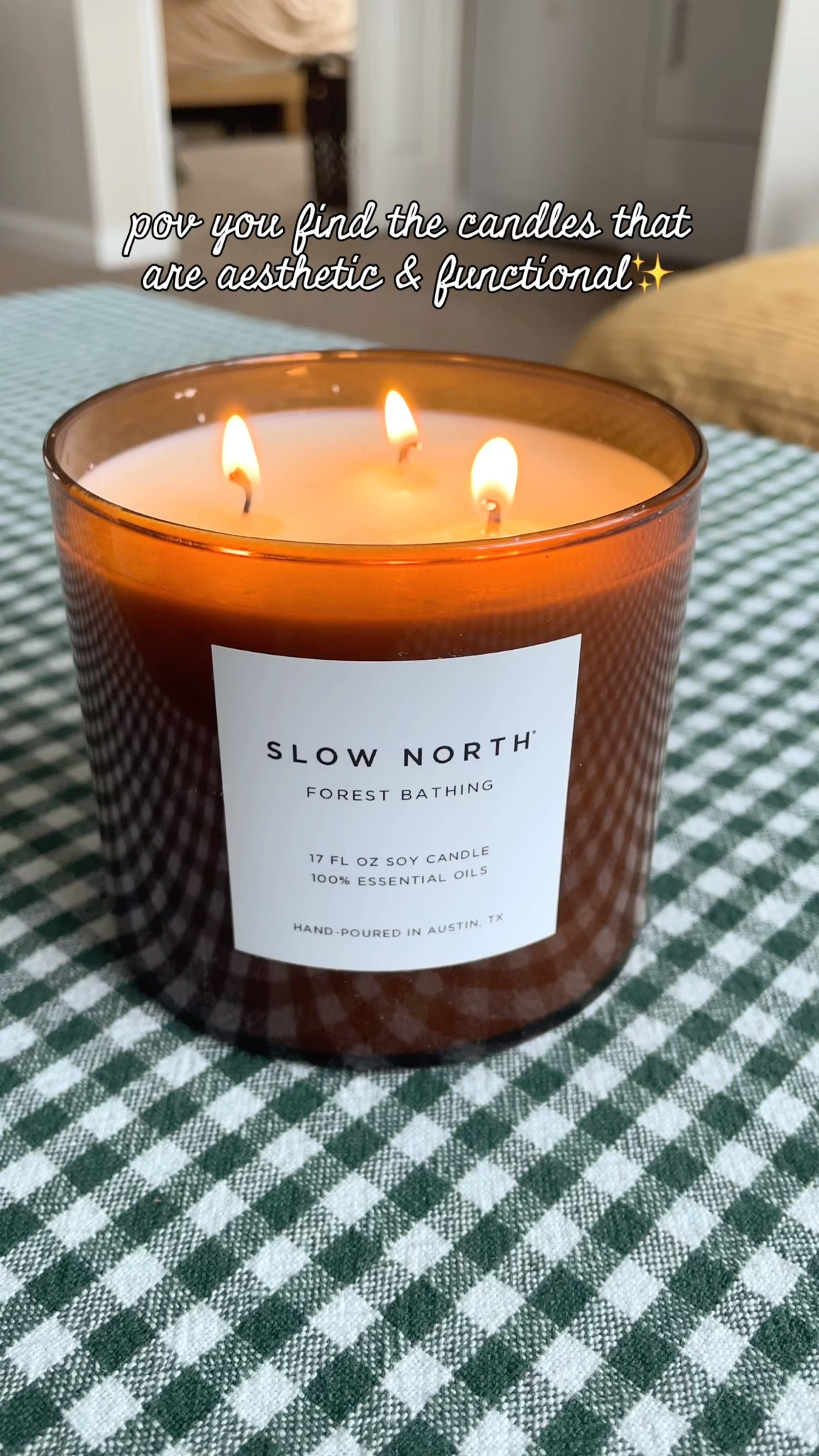 these are the low tox soy-based candles that are functional AND super aesthetic from @Slow North 🕯️ 

This scent is forest bathing and I love lighting this when I’m working for a little pick me-up. (Makes the workday a lot more fun!!) 🫶🏻

And I love that the scents are from *essential oils* and that the candles are hand-poured in Austin! 🏠

#sponsored

#LTKselfcare #LTKHome #LTKmomlife
