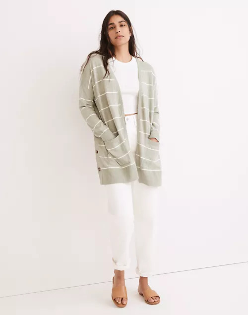 Striped Marlton Side-Button Cardigan Sweater | Madewell