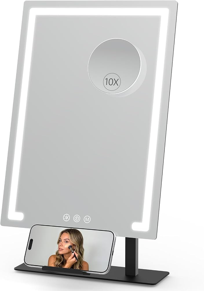 Vanity Mirror with Lights, 3 Color Modes & Magnetic 10X Magnifying Mirror | Amazon (US)