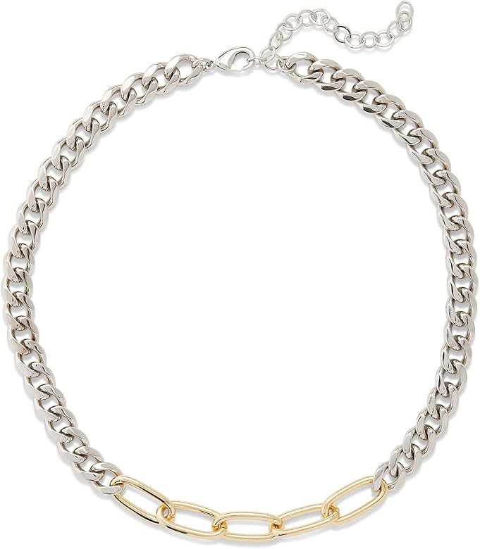 Rocksbox Jayden Chain Necklace in Mixed Metal - Chunky Chain Necklace for Women - 14k Gold Platin... | Amazon (US)