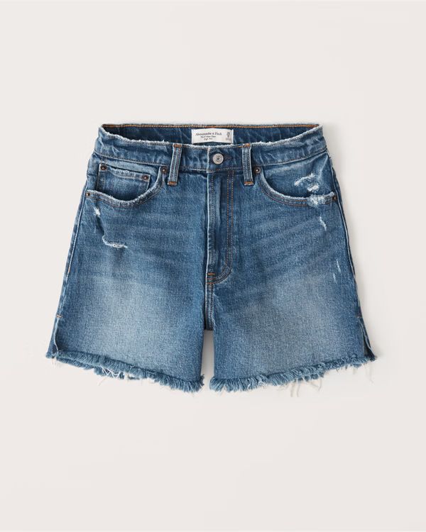 Curve Love High Rise 4 Inch Mom Shorts | Abercrombie & Fitch (US)