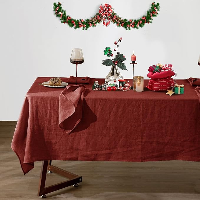 Linen Tablecloth 100% Pure Linen Table Cloth 60x108 Inches Rectangle Tablecloths Washable Cloths ... | Amazon (US)