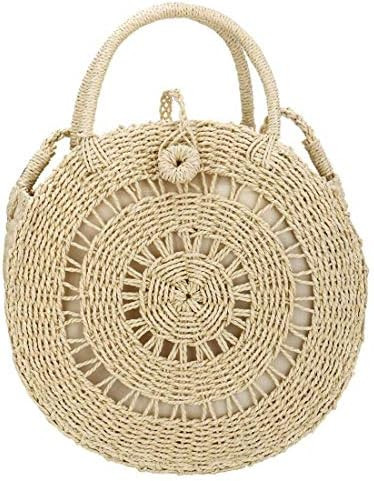Straw Crossbody Bag Women Weave Shoulder Bag Round Summer Beach Purse and Handbags | Amazon (US)