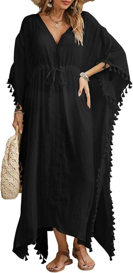 Bsubseach Swimsuit Cover Up for Swimwear Women Kaftan Dresses Summer Caftan with Drawstring | Amazon (US)