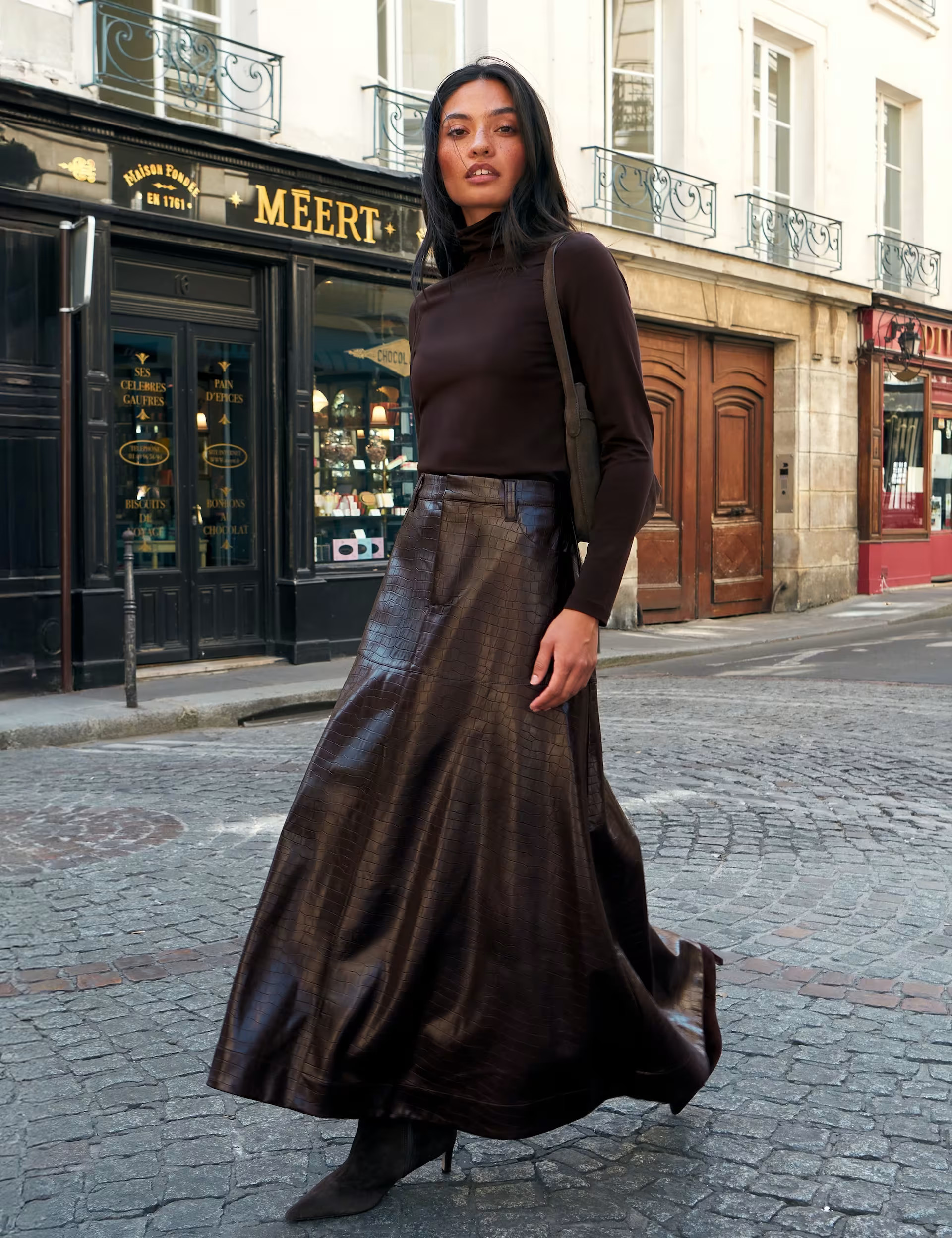 Leather Look Croc Midaxi Tiered Skirt | Marks & Spencer (UK)