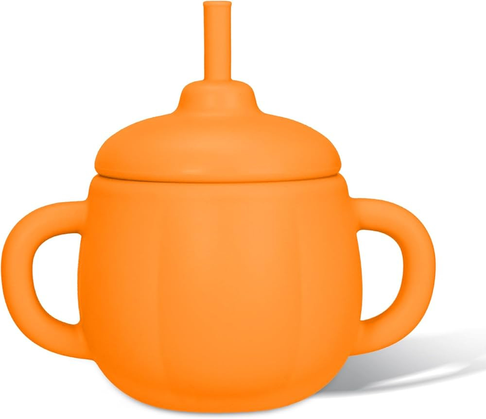 Silicone Training Cup for Babies and Toddlers, 100% Food-Grade Drinking Cup with Straw and Lid fo... | Amazon (US)