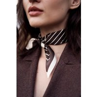 Chocolate Brown Scarf, Small Natural Silk Square Head Neck Bandana For Women, Fall Fashion, Scarf | Etsy (US)