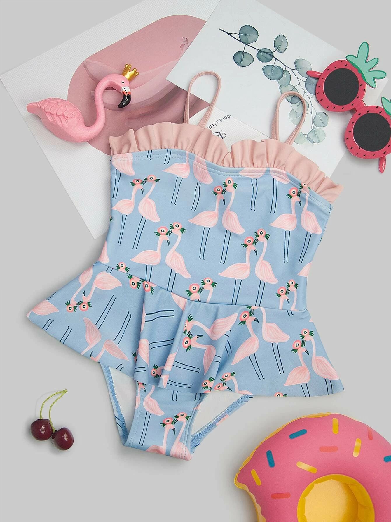 Toddler Girls Flamingo One-Piece Swimsuit | SHEIN