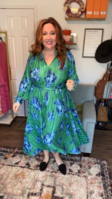 This dress! The twirl factor, the color, the plisse fabric—it’s stunning! I’m wearing the XL but this dress has some flexibility, I could size down to the Large with no problems. 

#LTKunder50 #LTKSeasonal #LTKcurves