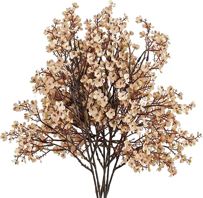 Mandy's Light Brown Artificial Baby’s Breath European Flowers 15 Bundles Silk Gypsophila with B... | Amazon (US)