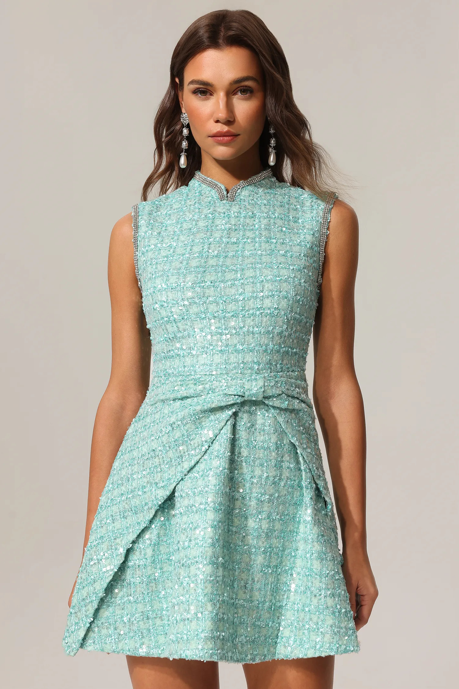 Lakei Sleeveless Diamond Bowknot Mini Dress | Bellabarnett Affiliate Marketing