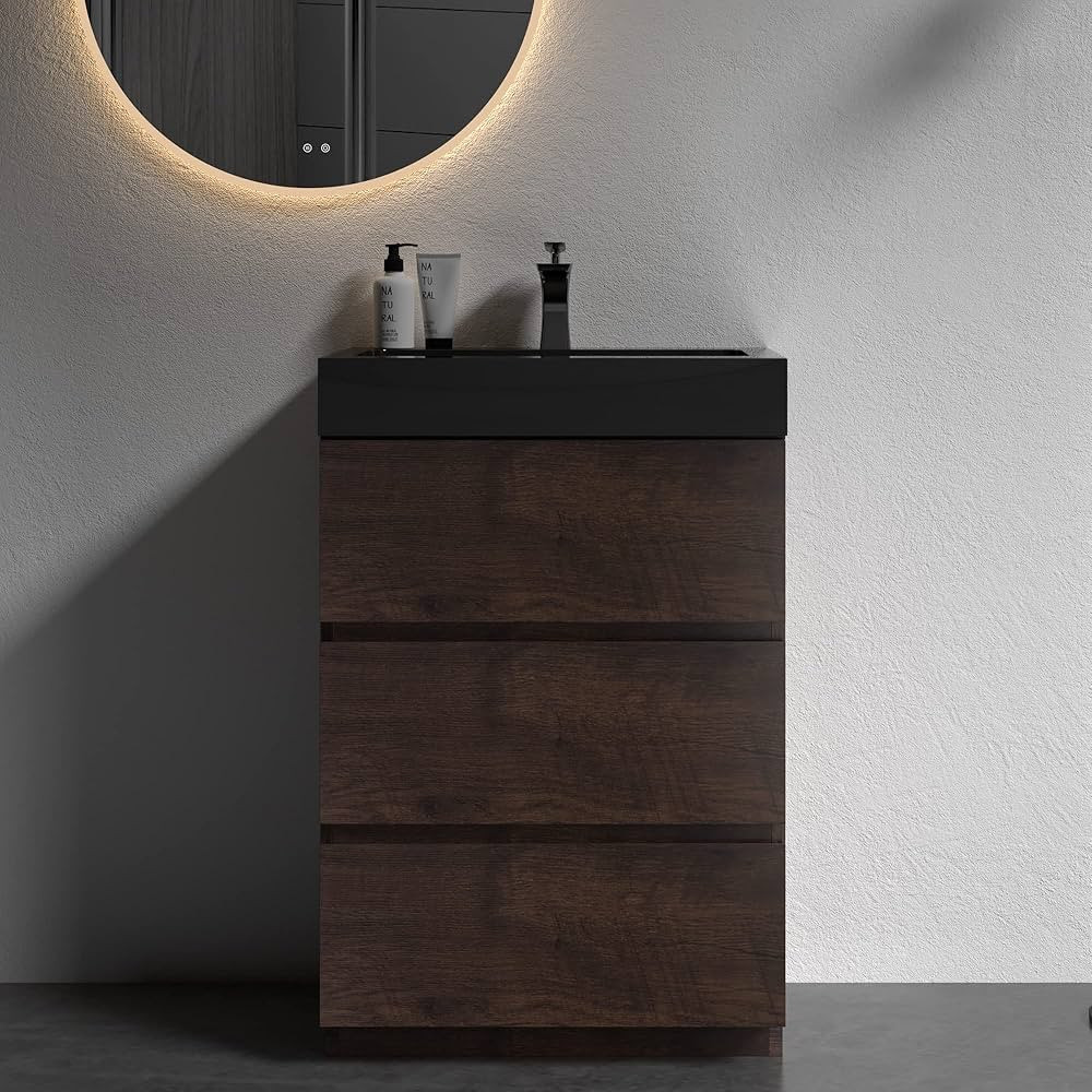 Alice 24 Inch Bathroom Vanity with Sink with Overflow, Large Storage Small Bathroom Vanity for Mo... | Amazon (US)