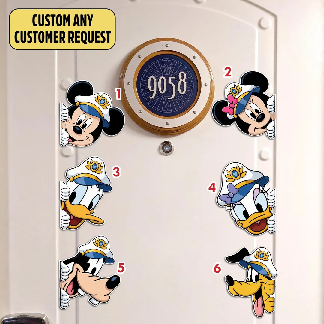 Cruise Captain Magnet Mickey, Minnie, Pluto, Goofy, Donald, Daisy Stateroom Door Decor, Cruise Li... | Etsy (Global)