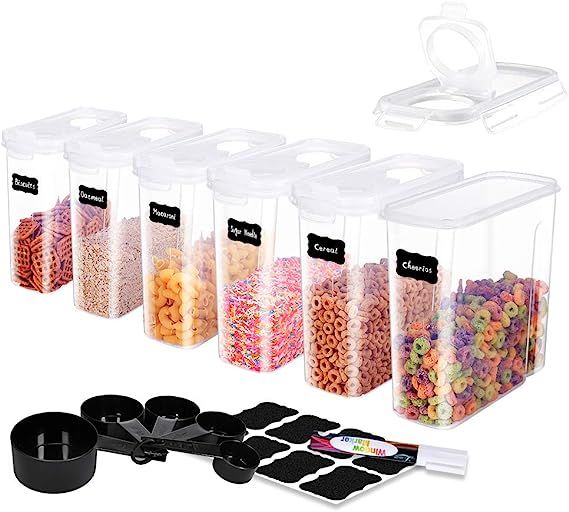 ME.FAN Medium Cereal Storage Containers [Set of 6] Airtight Food Storage Containers 2.5L(85.4oz) ... | Amazon (US)