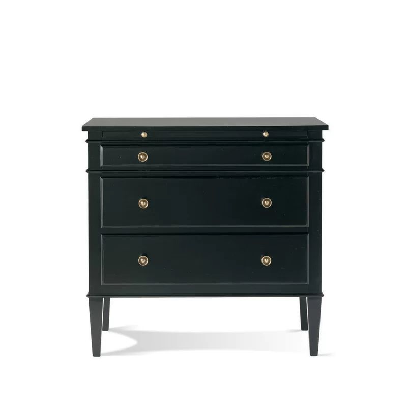 33.5'' Tall 3 - Drawer Solid Wood Bachelor's Chest in Black | Wayfair North America