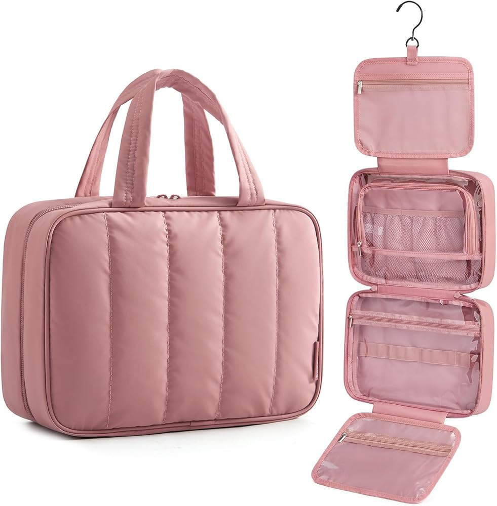 BAGSMART Travel Toiletry Bag for women, Portable Hanging Hook Makeup Bag Organizer, Waterproof Ma... | Amazon (US)